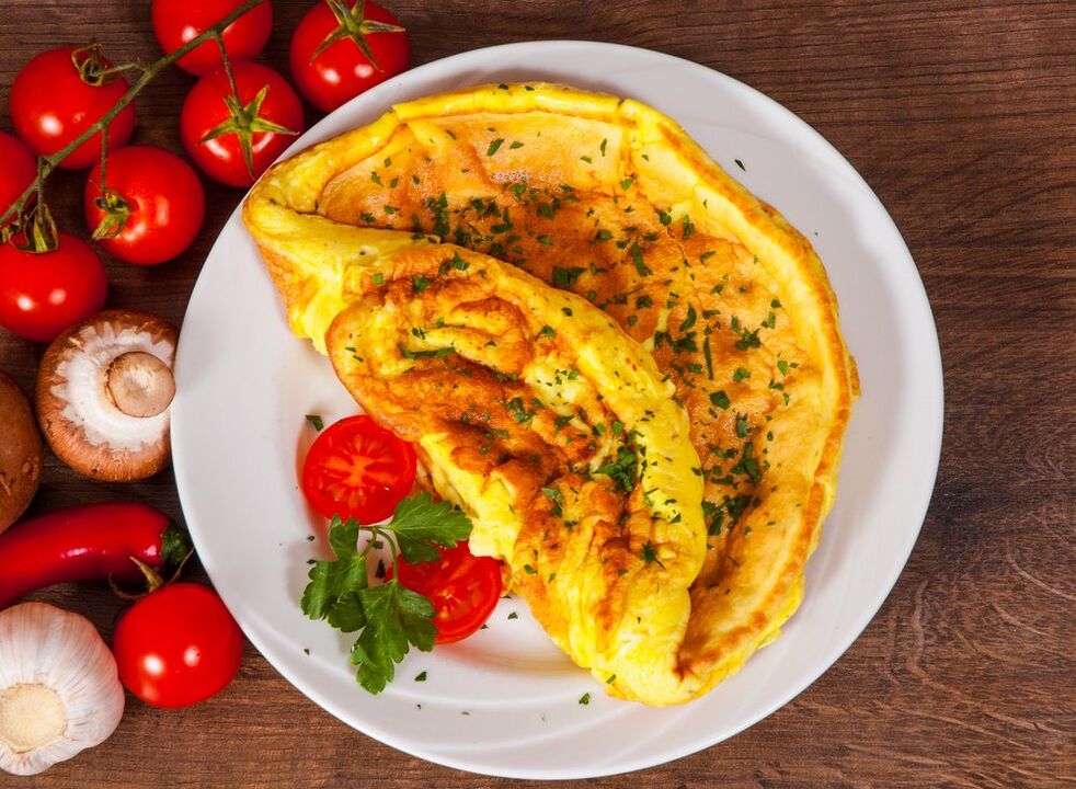 omelet na may mga kamatis na pagkain ng egg egg